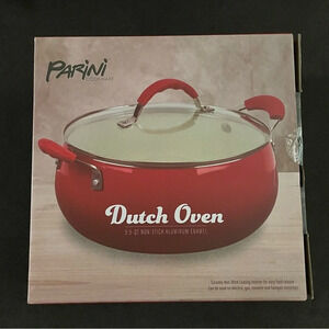 PARINI 5.5 QT Non-Stick‎ Aluminum Enamel Dutch Oven Cookware in Red